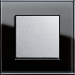 Touch switch, Gira Esprit, black glass/colour aluminium 