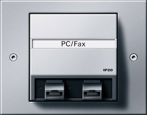 Data cap, Gira TX_44, colour aluminium