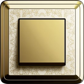 Gira ClassiX Art brass + cream white, touch switch brass 