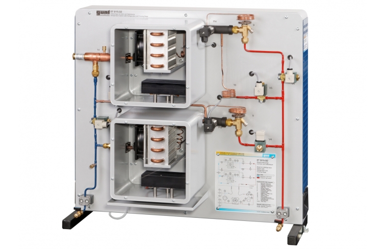 Model of a refrigeration system with refrigeration and freezing stage